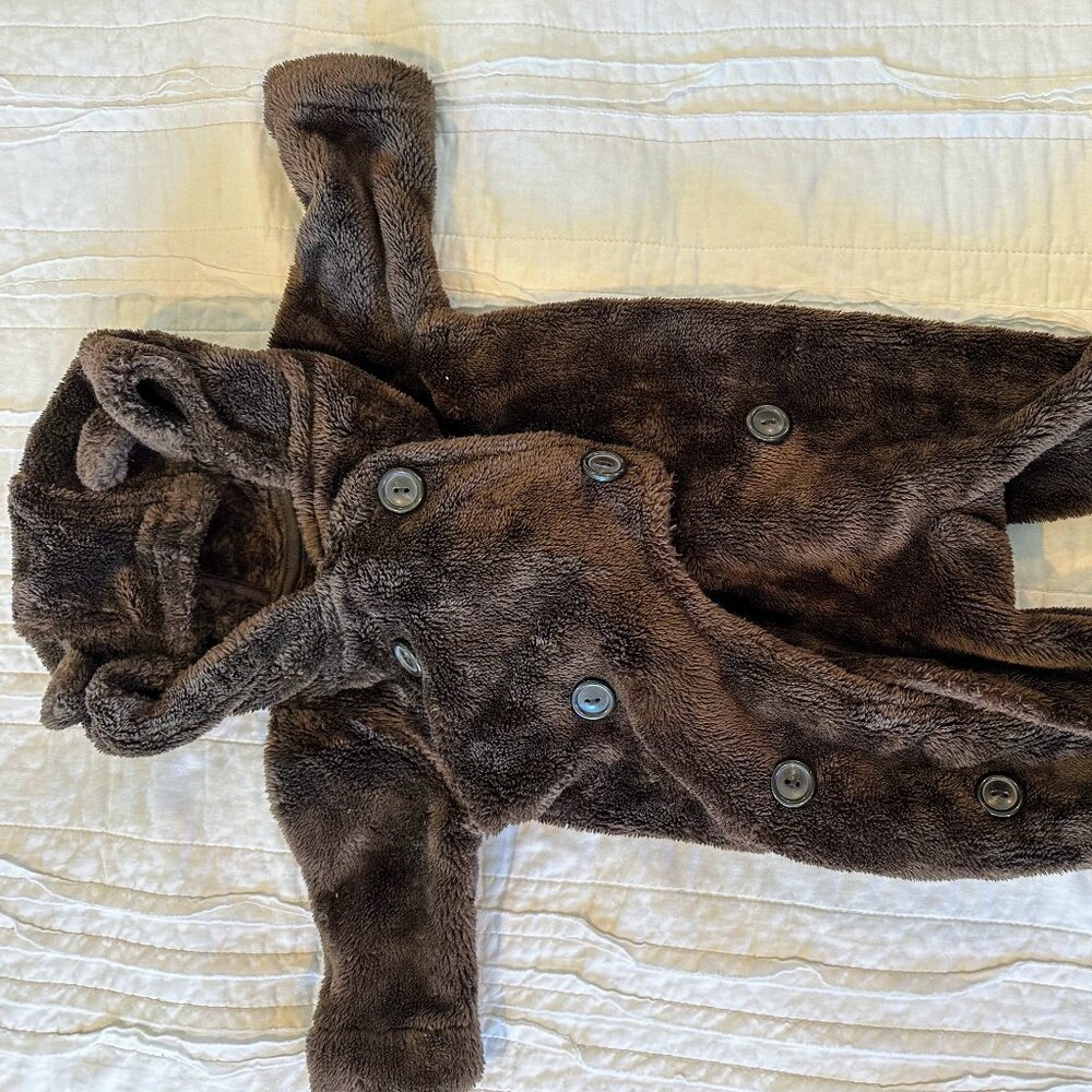 Gap Baby Sherpa Brown Bear One Piece Hooded Suit Size 3 months